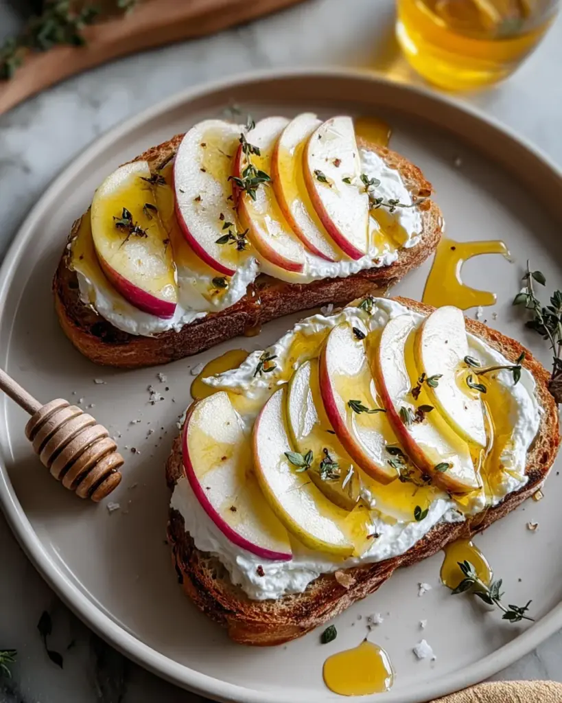 Apple and Honey Burrata Toast