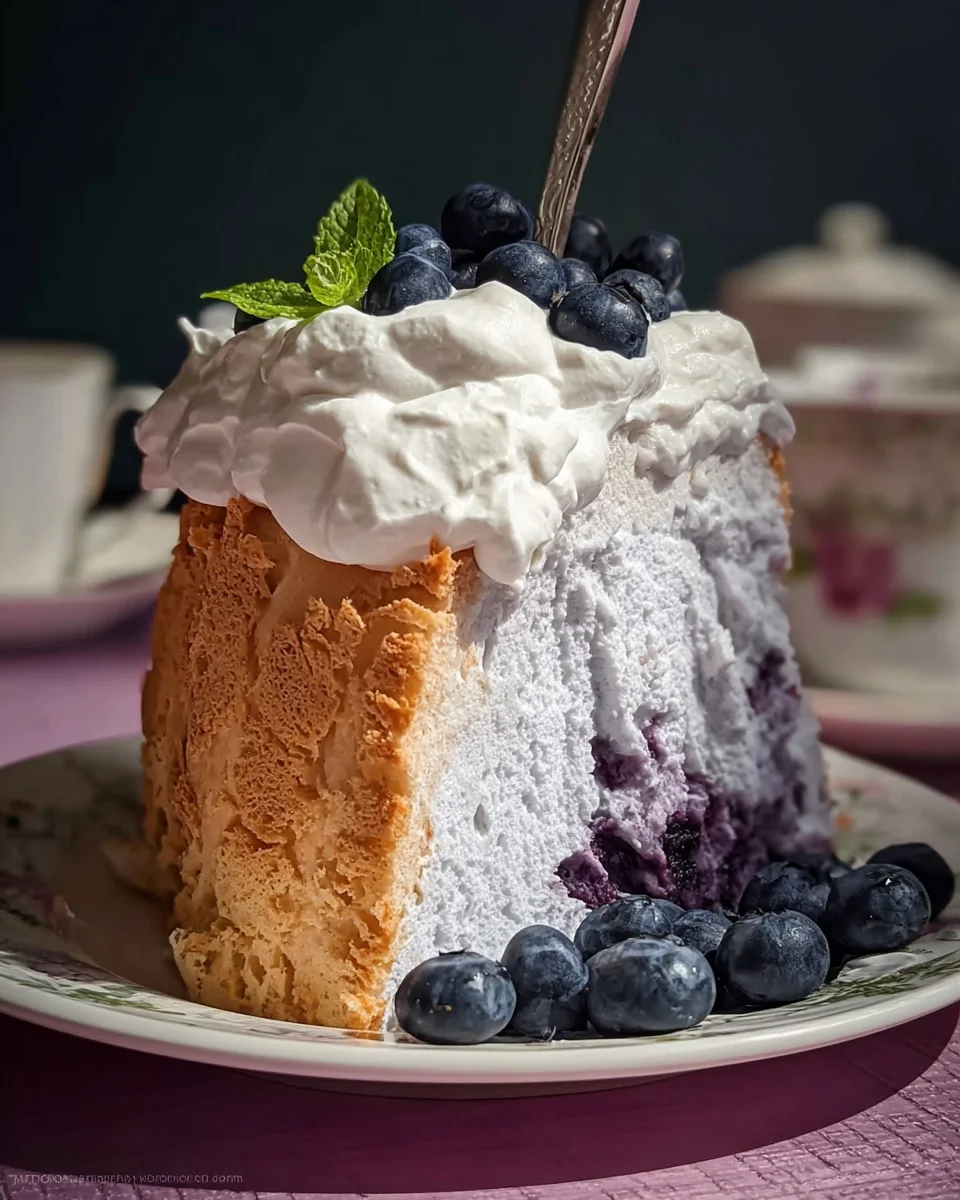 Blueberry Angel Food Cake