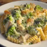 Cheesy Chicken Alfredo Broccoli Bake