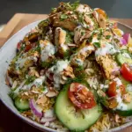 Chicken Shawarma Crispy Rice Salad