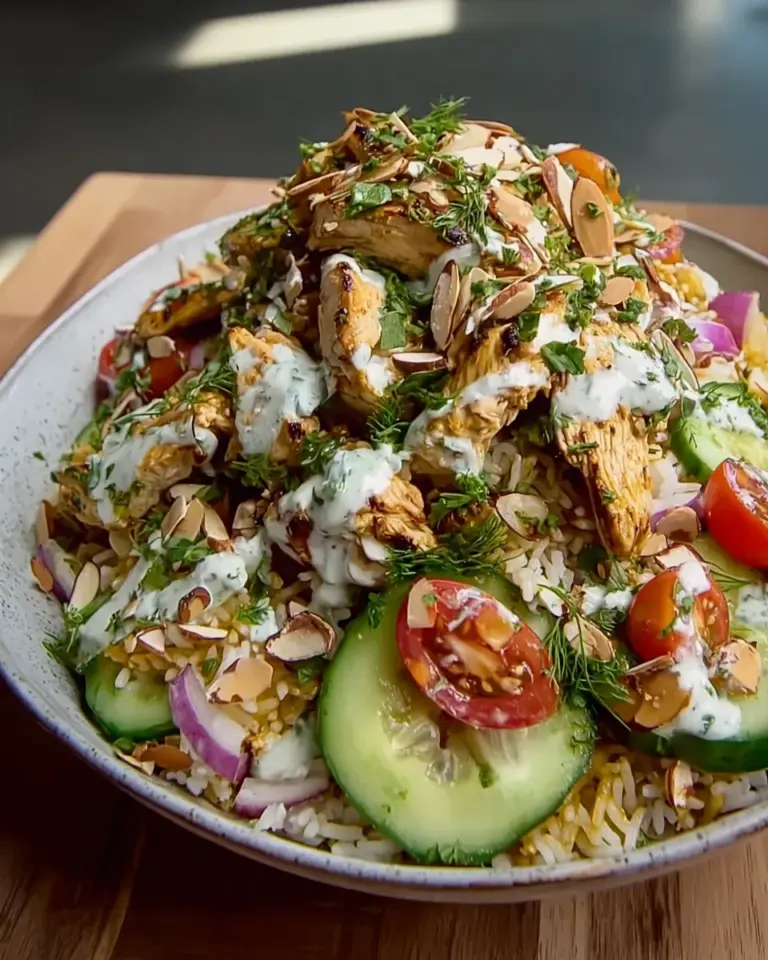 Chicken Shawarma Crispy Rice Salad