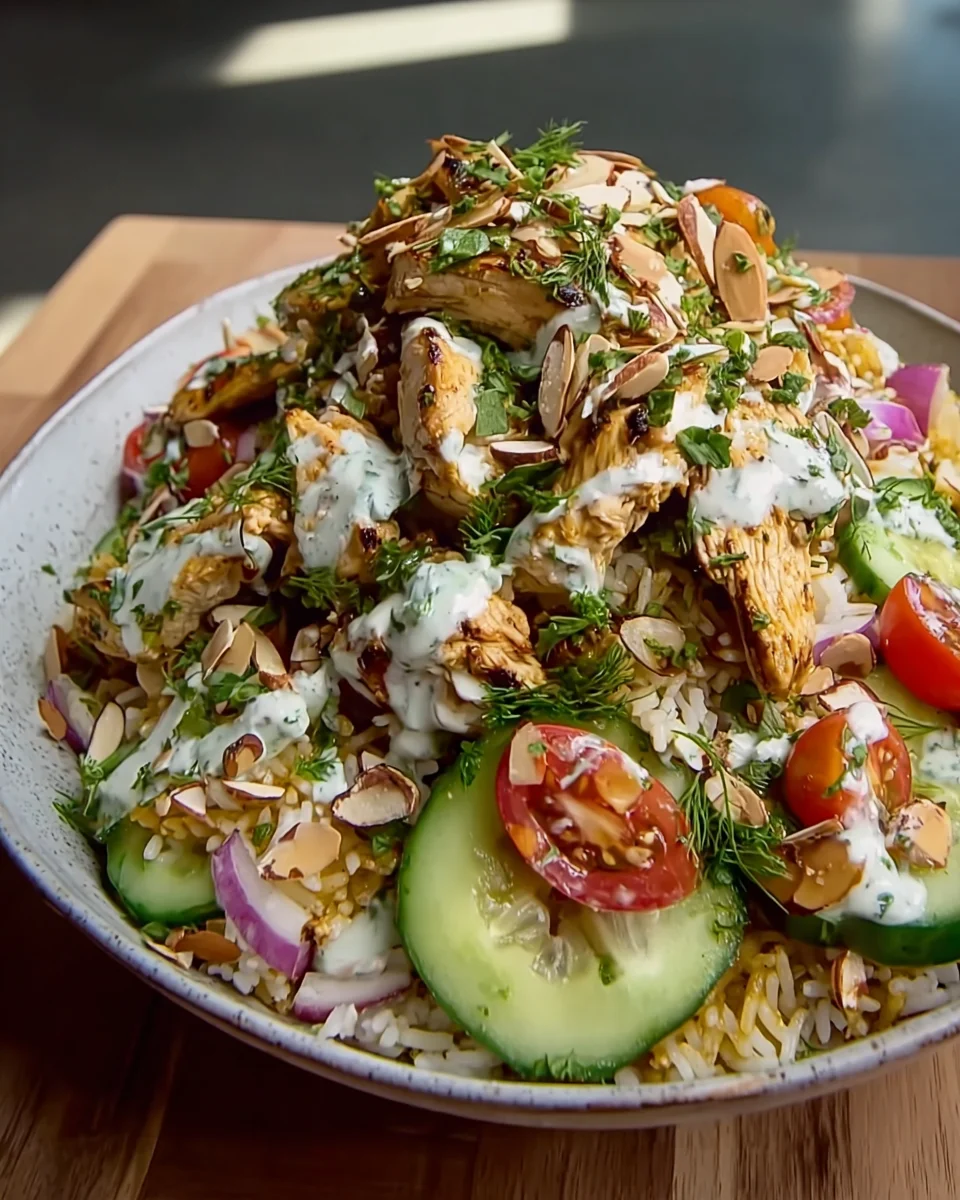 Chicken Shawarma Crispy Rice Salad