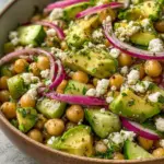 Chickpea Feta Avocado Salad