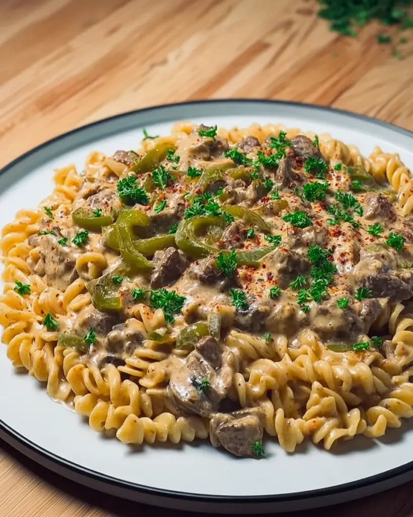 Creamy Philly Cheesesteak Pasta