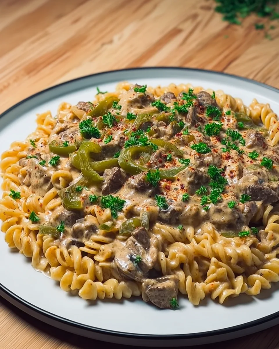 Creamy Philly Cheesesteak Pasta