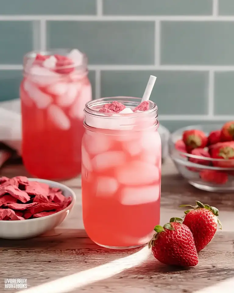 Healthy Pink Drink Strawberry Refresher