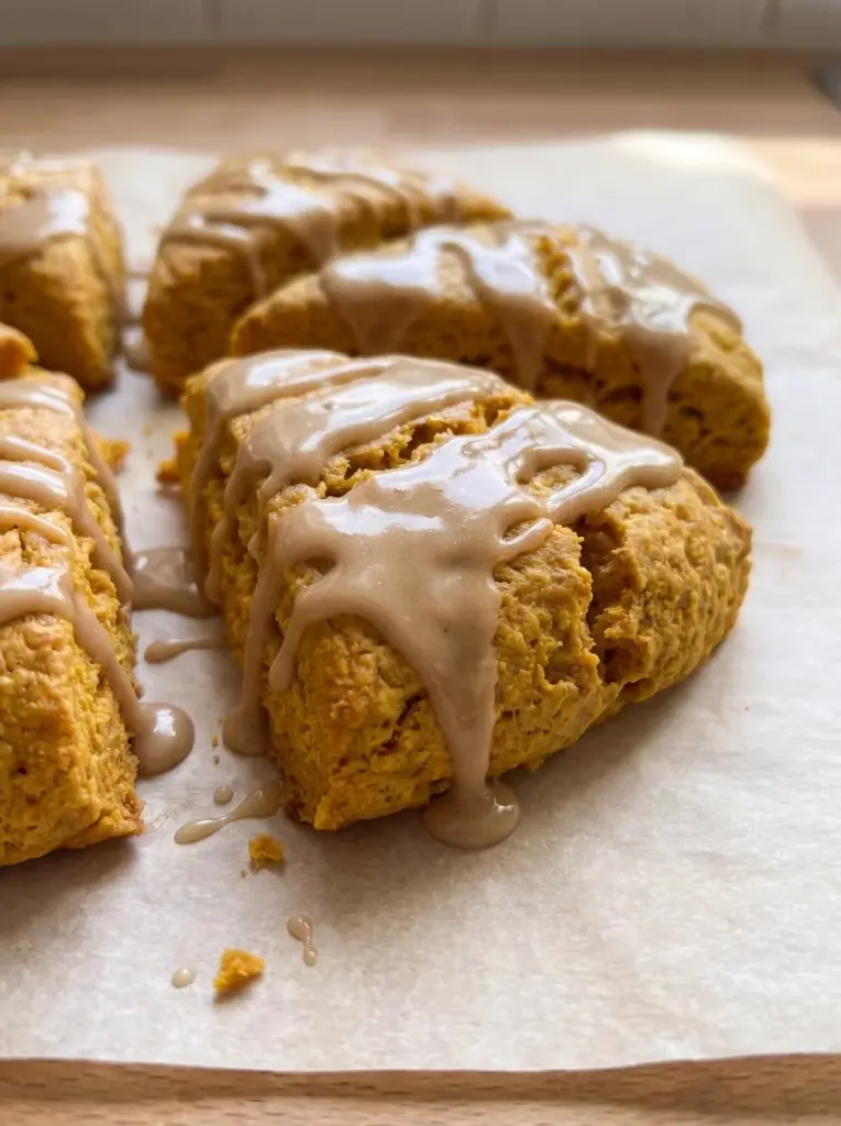 Buttermilk Pumpkin Scones with Maple Glaze