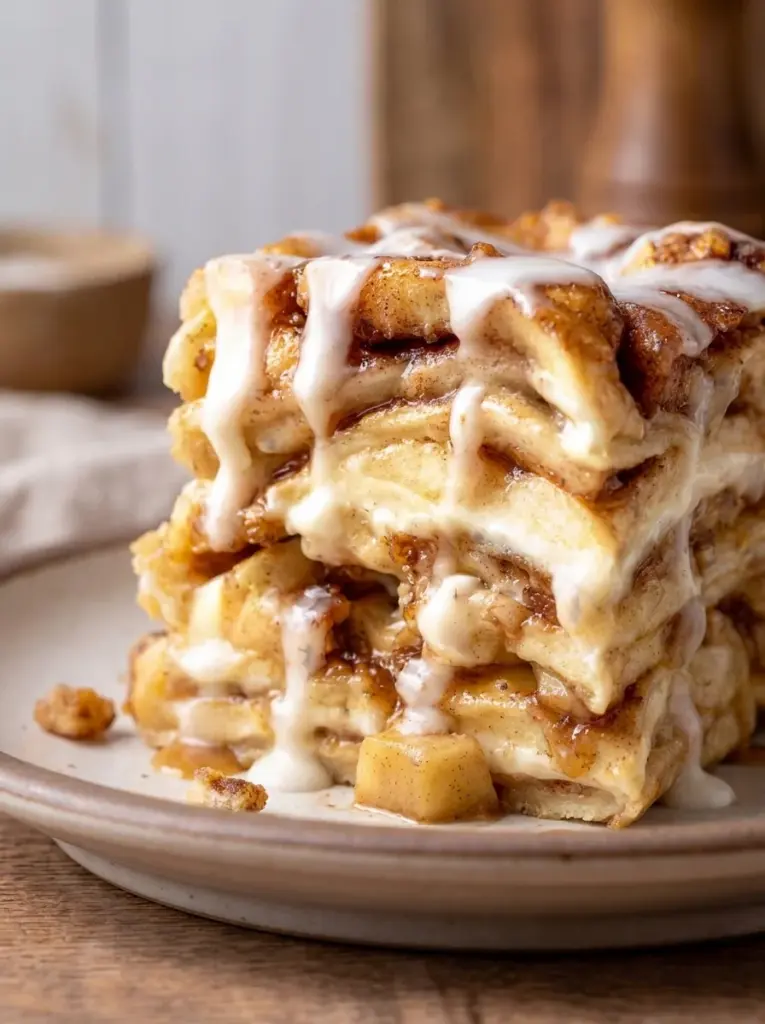 Caramel Apple Cinnamon Roll Lasagna