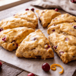 Cranberry Orange Scones with Glaze